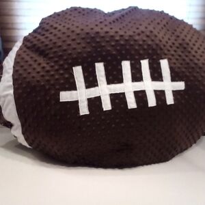 Football Shaped Brown Pillow. Great for a baby,pillow or pet bed. Handmade